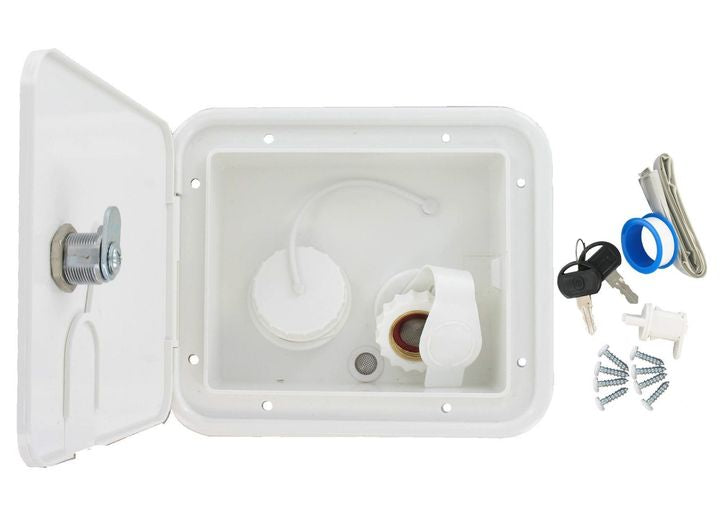 Valterra Products LLC GRAVITY/BRASS CITY WATER INLET HATCH, WHITE, CARDED