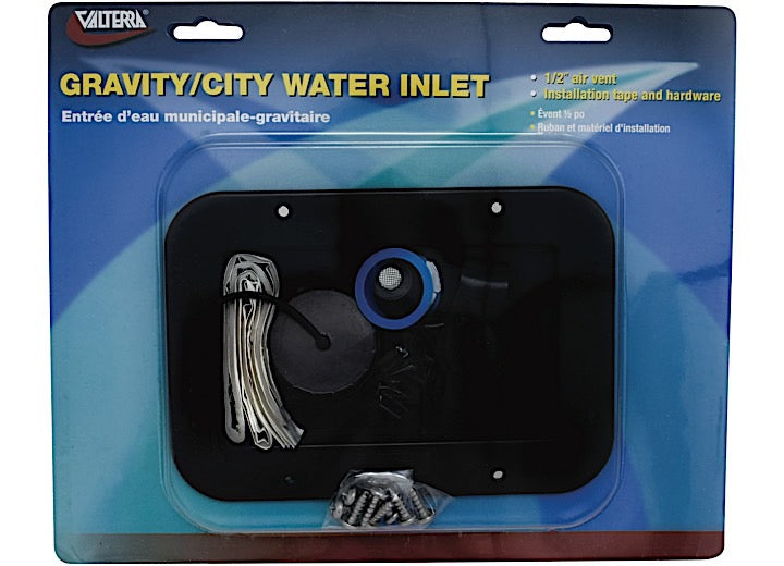 Valterra Products LLC GRAVITY/CITY WATER INLET, BLACK, CARDED