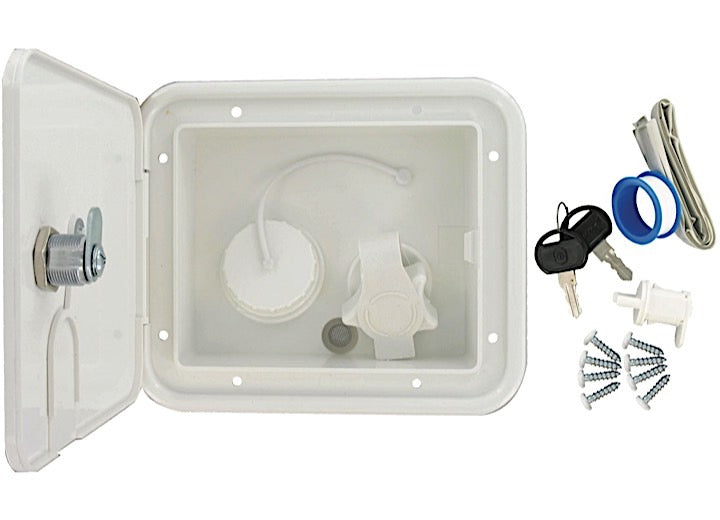 Valterra Products LLC GRAVITY/PLASTIC CITY WATER INLET HATCH, WHITE, CARDED