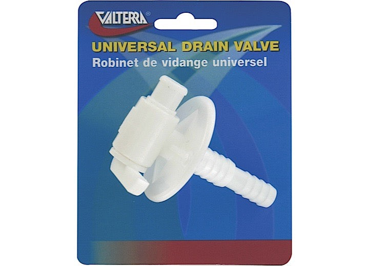 Valterra Products LLC UNIVERSAL DRAIN VALVE, 3/8IN OR 1/2IN THREADED, CARDED