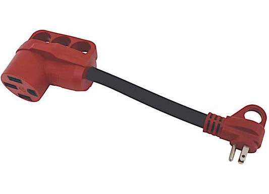 Valterra Products LLC 15AM-50AF ADAPTER CORD, 12IN, RED, BULK