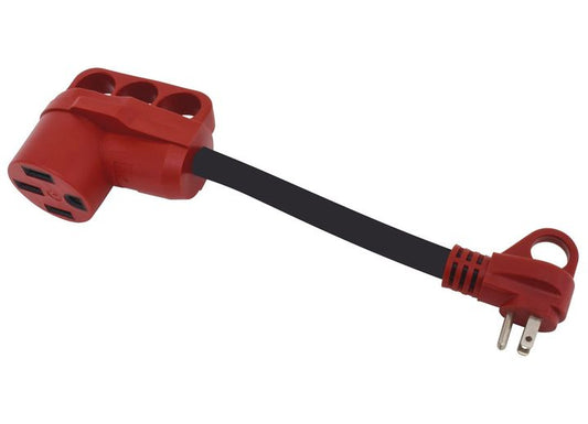 Valterra Products LLC 15AM-50AF ADAPTER CORD, 12IN, RED, CARDED