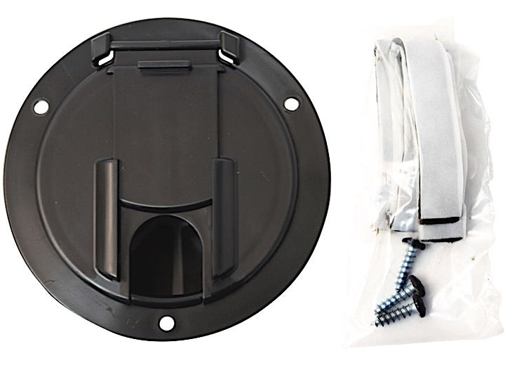Valterra Products LLC CABLE HATCH, MED ROUND, BLACK, CARDED