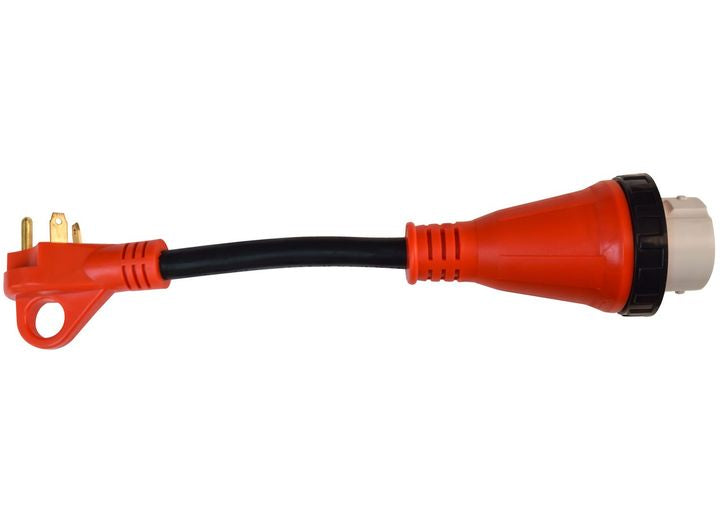 Valterra Products LLC 30AM-50AF DETACH ADAPTER CORD W/HDL, 12IN, RED, BULK