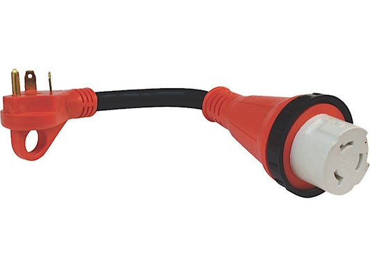 Valterra Products LLC 30AM-50AF DETACH ADAPTER CORD W/HDL, 12IN, RED, CARDED