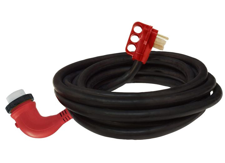 Valterra Products LLC 50A 90 DEG LED DETACH POWER CORD W/HDL, 25FT, RED, BOXED