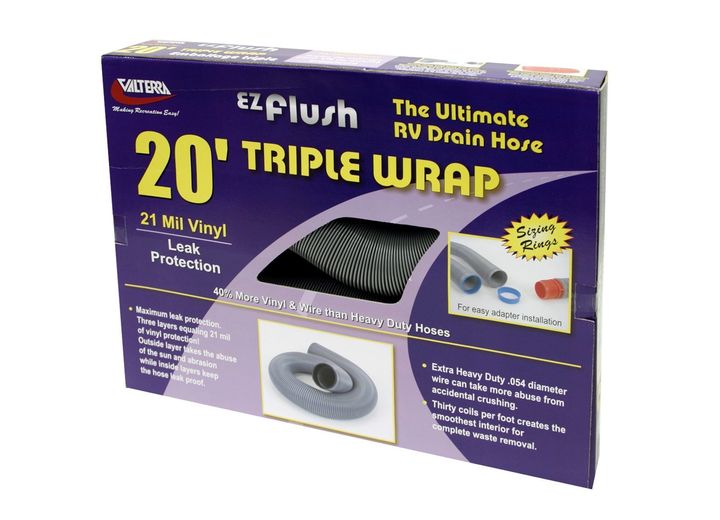 Valterra Products LLC EZ FLUSH TRIPLE WRAP DRAIN HOSE, 20FT, SILVER, BOXED