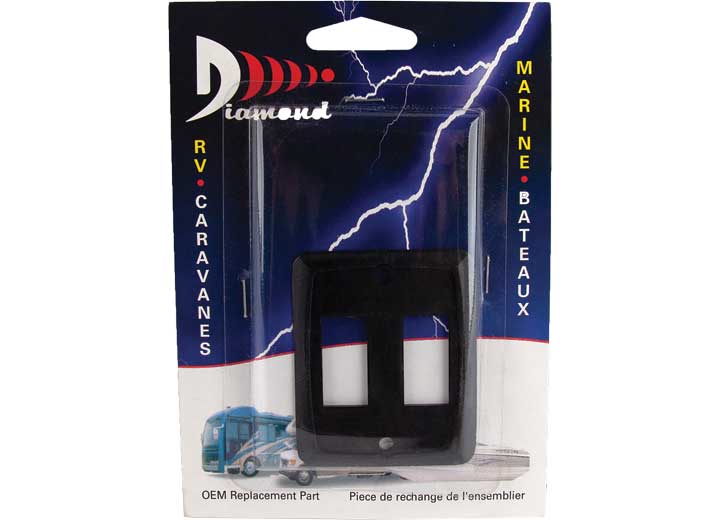 Valterra Products LLC DOUBLE FACE PLATE - BLACK 1/CARD