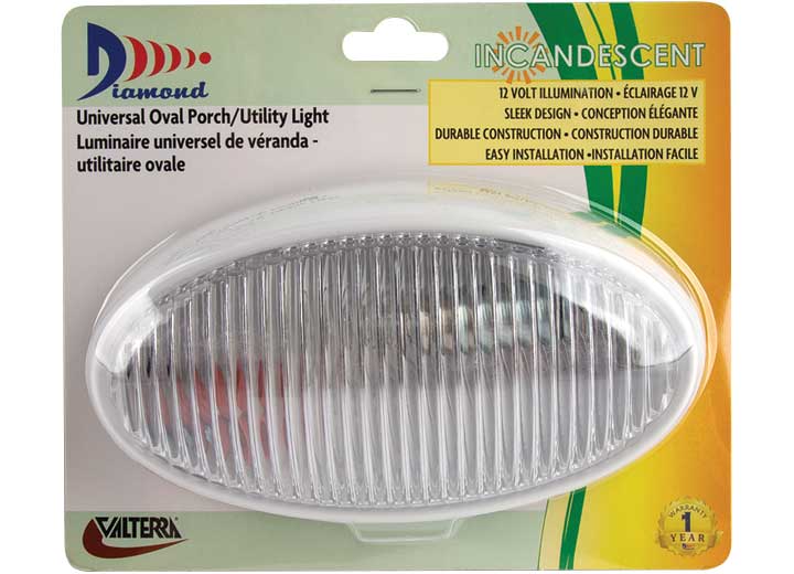Valterra Products LLC OVAL WHT STD PORCHLIGHT INCANDESCENT NO SWITCH