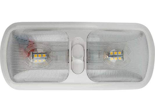 Valterra Products LLC EUROSTYLE DBL DOME LIGHT LED SOFT WHT 3500K 430 LUMENS