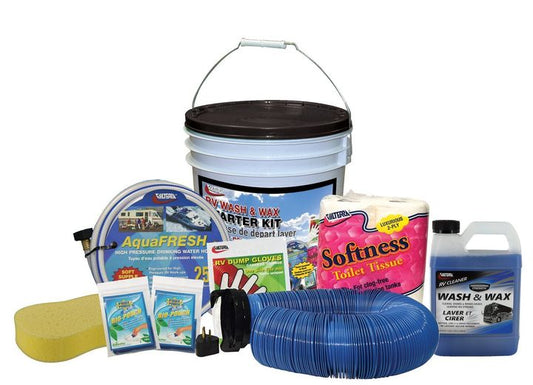 Valterra Products LLC STANDARD STARTER KIT IN A BUCKET WITH SPONGE AND WASH & WAX