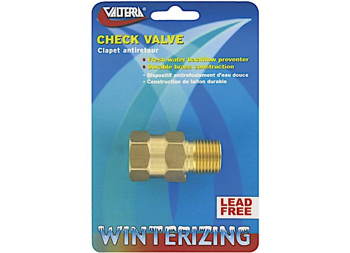 Valterra Products LLC CHECK VALVE, 1/2IN, BRASS, MPT X FPT, LF, CARDED