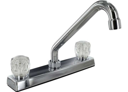 Valterra Products LLC KITCHEN FAUCET, 8IN HI-RISE TUBULAR, 2 KNOB, PLASTIC, CHROME