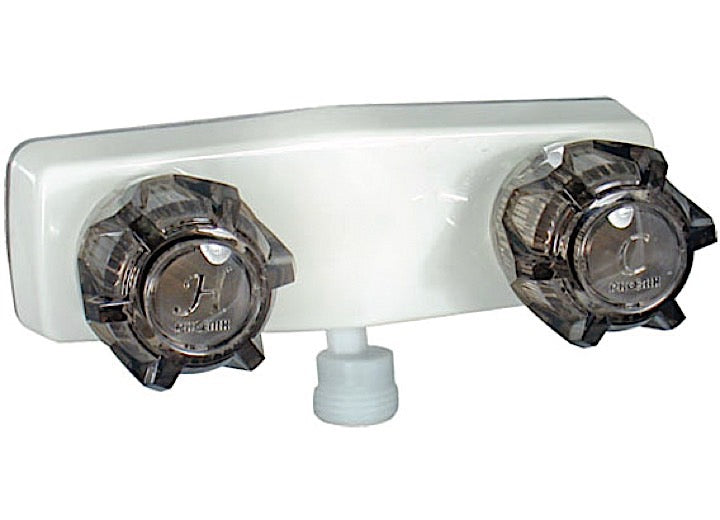 Valterra Products LLC SHOWER VALVE W/ VAC BRKR, 4IN, 2 SMOKE KNOBS, PLASTIC, WHITE
