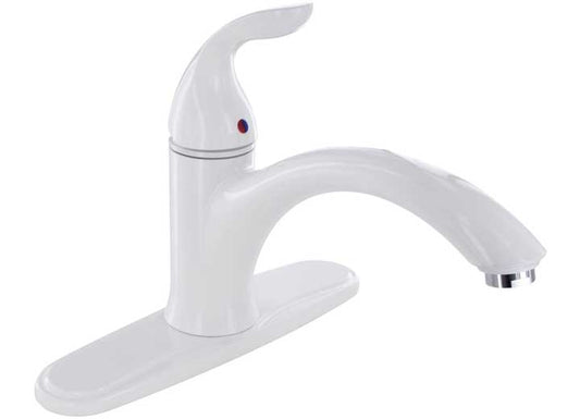 Valterra Products LLC KITCHEN FAUCET, 8IN HI-ARC HYBRID, SINGLE HDL, CERAMIC DISC, WHITE