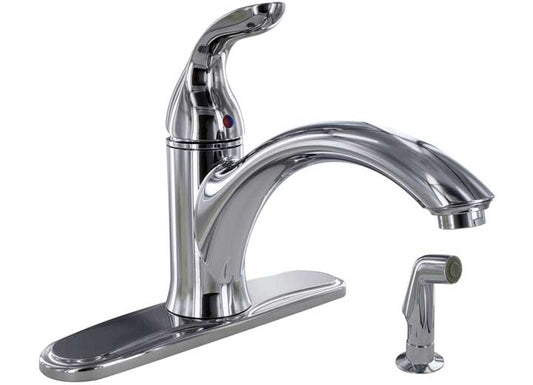 Valterra Products LLC KITCHEN FAUCET W/ SPRAY, 8IN HI-ARC HYBRID, 1 LEVER, CERAMIC DISC, CHROME