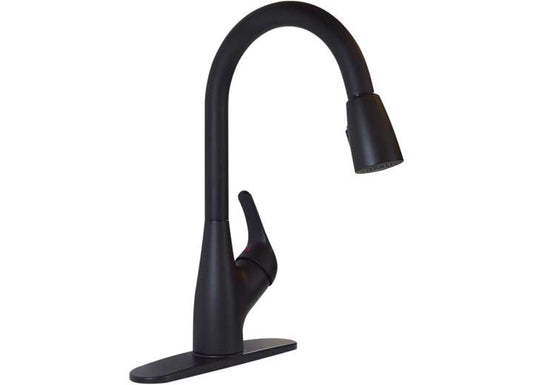 Valterra Products LLC PREMIUM SINGLE HANDLE PULL-DOWN KITCHEN FAUCET, MATTE BLACK