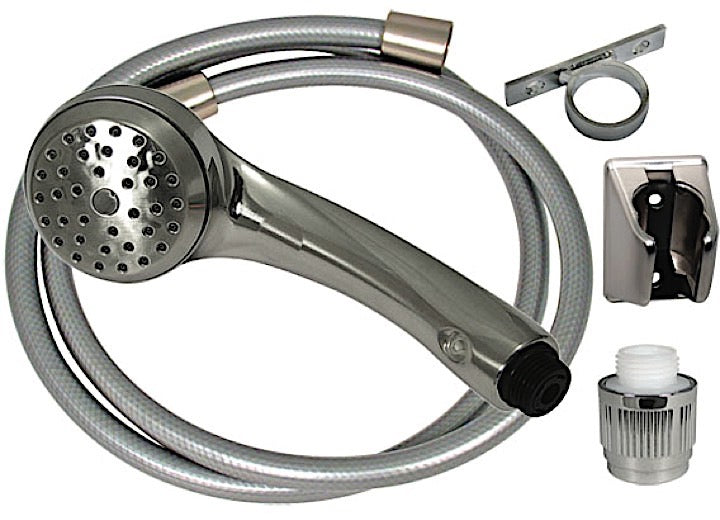 Valterra Products LLC AIRFUSION SHOWER HEAD KIT, SEPARATE FLOW CONTROLLER, BRUSHED NICKEL