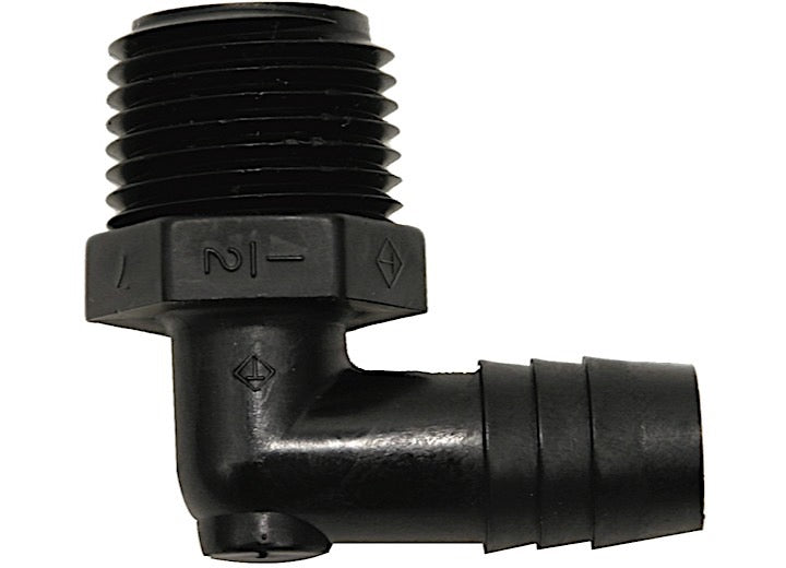 Valterra Products LLC ELBOW MALE ADAPTER, 90 DEGREES 1/2IN MPT X 1/2IN BARB