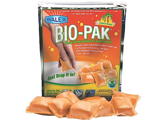 Walex Products Company, Inc Walex Bio-Pak Natural Enzyme Black Holding Tank Deodorizer & Waste Digester (10-Pack) Tropical Breeze