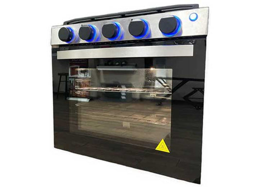 Way Interglobal 2022 GREYSTONE 21IN RV GAS RANGE COMBO BLACK & STAINLESS STEEL
