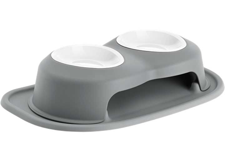 WeatherTech PET FEEDING SYSTEM DOUBLE HIGH 16 OZ 4IN POLY BOWL DARK GREY