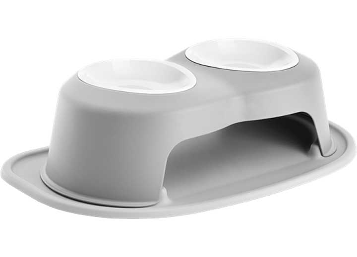 WeatherTech PET FEEDING SYSTEM DOUBLE HIGH 32 OZ 6IN POLY BOWL LIGHT GREY