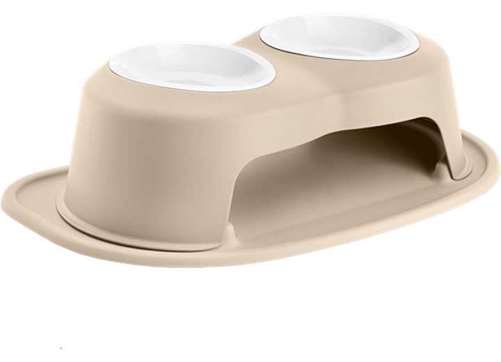 WeatherTech PET FEEDING SYSTEM DOUBLE HIGH 32 OZ 6IN POLY BOWL TAN