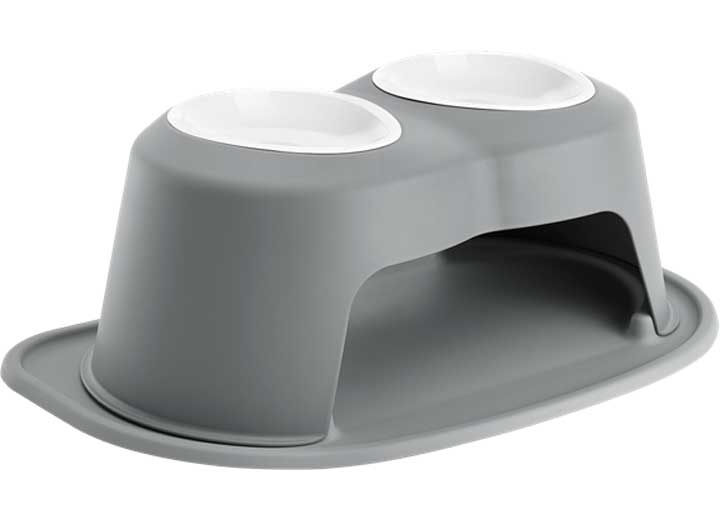 WeatherTech PET FEEDING SYSTEM DOUBLE HIGH 32 OZ 8IN POLY BOWL DARK GREY