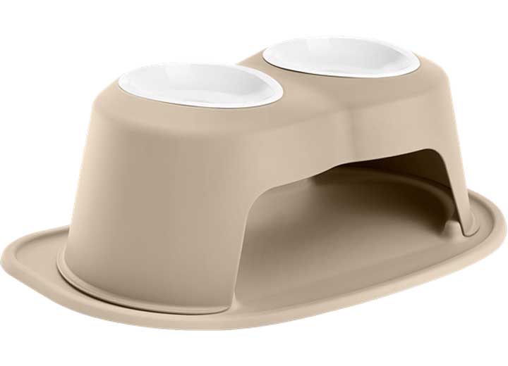 WeatherTech PET FEEDING SYSTEM DOUBLE HIGH 32 OZ 8IN POLY BOWL TAN