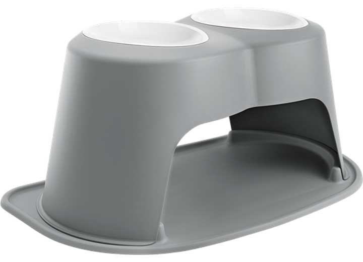 WeatherTech PET FEEDING SYSTEM DOUBLE HIGH 96 OZ 14IN POLY BOWL DARK GREY