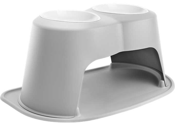 WeatherTech PET FEEDING SYSTEM DOUBLE HIGH 96 OZ 14IN POLY BOWL LIGHT GREY