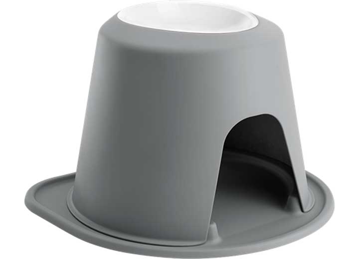 WeatherTech PET FEEDING SYSTEM SINGLE HIGH 64 OZ 12IN POLY BOWL DARK GREY