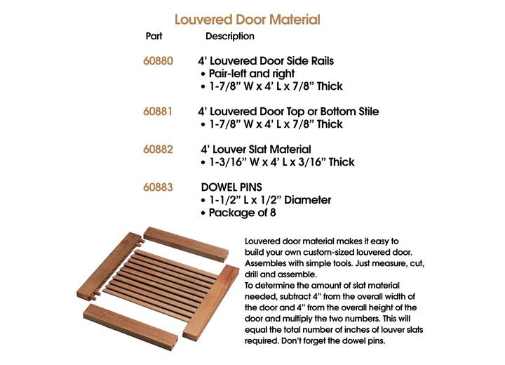 Whitecap 4FT LOUVER SLAT MATERIAL