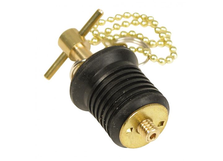 Whitecap PKGD 1IN BRASS BAILER PLUG, TWIST W/ 8IN CHAIN