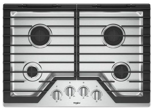 Whirlpool Corporation 30IN GAS COOKTOP W/EZ-2-LIFT HINGED CAST-IRON GRATES, STAINLESS