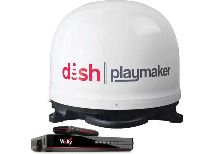 Winegard DISH Playmaker Portable Automatic Satellite TV Antenna with DISH Wally Receiver - White