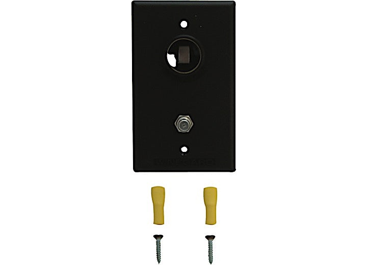 Winegard INDOOR TV OUTLET WITH 12VDC RECEPTACLE, BLACK
