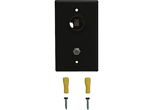 Winegard INDOOR TV OUTLET WITH 12VDC RECEPTACLE, BLACK