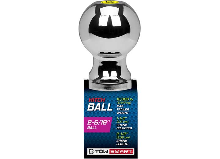 Winston Products - SmartStraps/CargoSmart/TowSmart CLASS IV 12,000LB - 2 5/16IN HITCH BALL, 1 1/4IN SHANK DIA, 2-1/2IN SHANK LENGTH