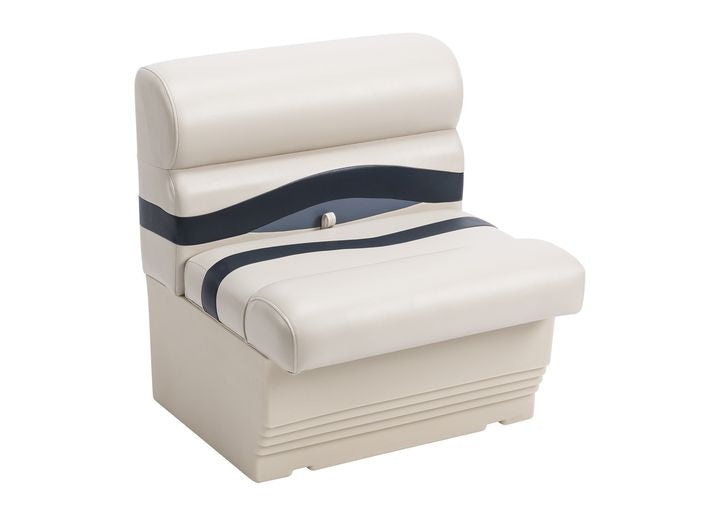 Wise Company WISE BM1143 PREMIER SERIES PONTOON 27IN BENCH CUSHION SET  - PLATINUM /NAVY / COBALT