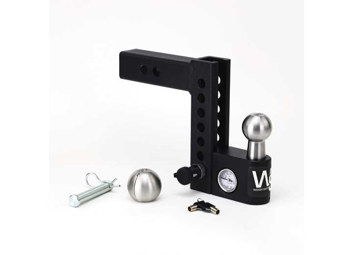 Weigh Safe 6IN DROP, 2IN SHANK AERO HITCH W/BUILT-IN SCALE 2IN STAINLESS STEEL BALL RATED FOR 12,500 LBS GTW