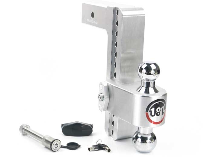 Weigh Safe 180 TURNOVER BALL 10" DROP HITCH W/ 2.5" SHANK & CHROME PLATED  2 & 2-5/16" BALL W/W503 KEYED ALIKE