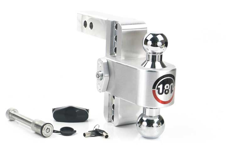 Weigh Safe 180 TURNOVER BALL 6" DROP HITCH W/ 2" SHANK & CHROME PLATED  2 & 2-5/16" BALL W/W503 KEYED ALIKE