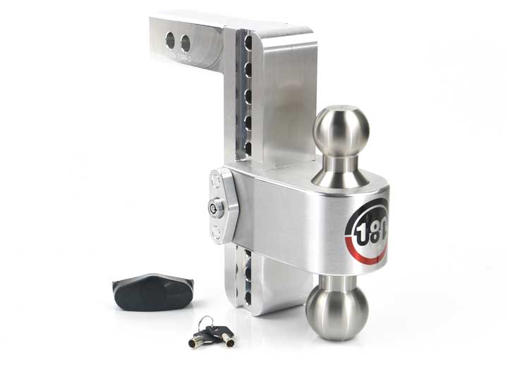 Weigh Safe TURNOVER BALL 8IN DROP HITCH W/ 2IN SHANK 8K/10K GTWR W/DUAL PIN LOCK