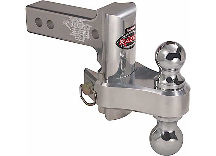 Trimax Locks 4IN PIN & CLIP ALUMINUM DROP HITCH-DUAL BALL INCLUDED