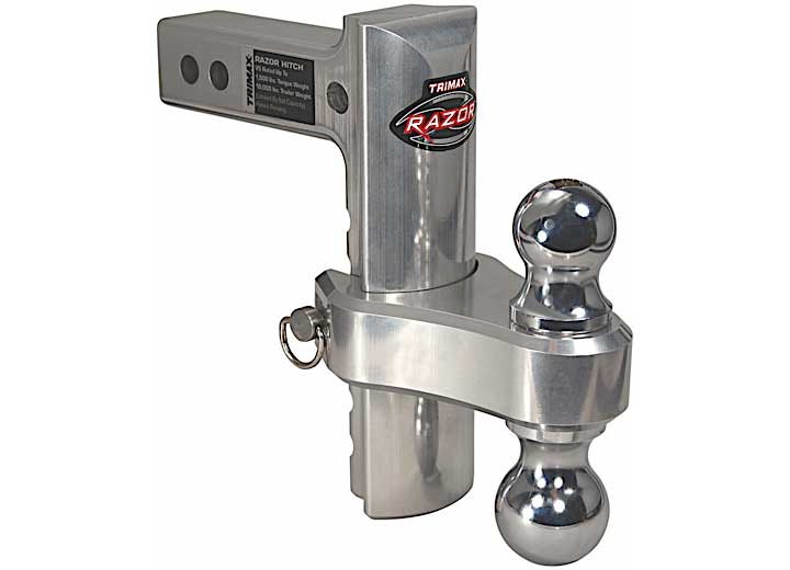 Trimax Locks 6IN PIN & CLIP ALUMINUM DROP HITCH-DUAL BALL INCLUDED