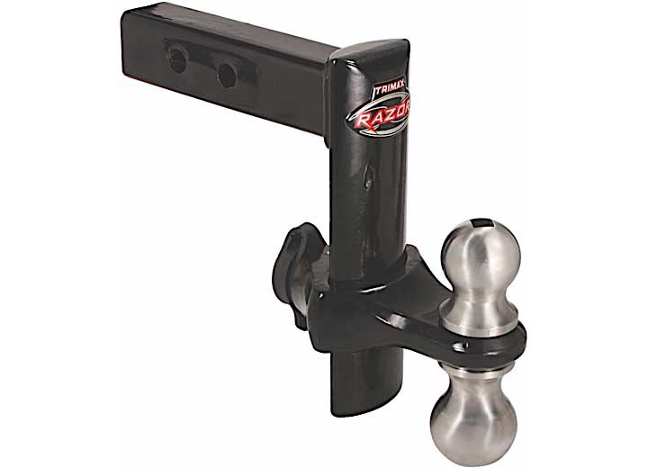 Trimax Locks TRIMAX RAZOR 8IN DROP/RISE POWDER COAT BLACk- INCLUDES DUAL 2"  AND 2- 5/16" CHROME BALLS