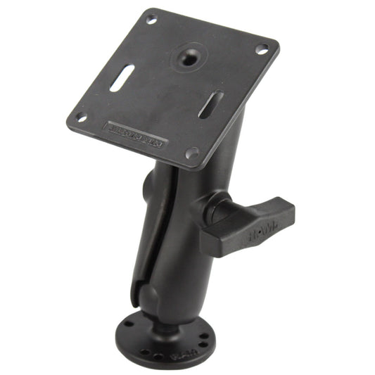 RAM Mount Double Socket Arm w/2.5" Round Base & 3.625" Square Base [RAM-101U-2461]