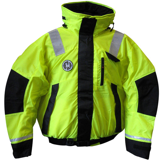 First Watch AB-1100 Flotation Bomber Jacket - Hi-Vis Yellow/Black - Large [AB-1100-HV-L]